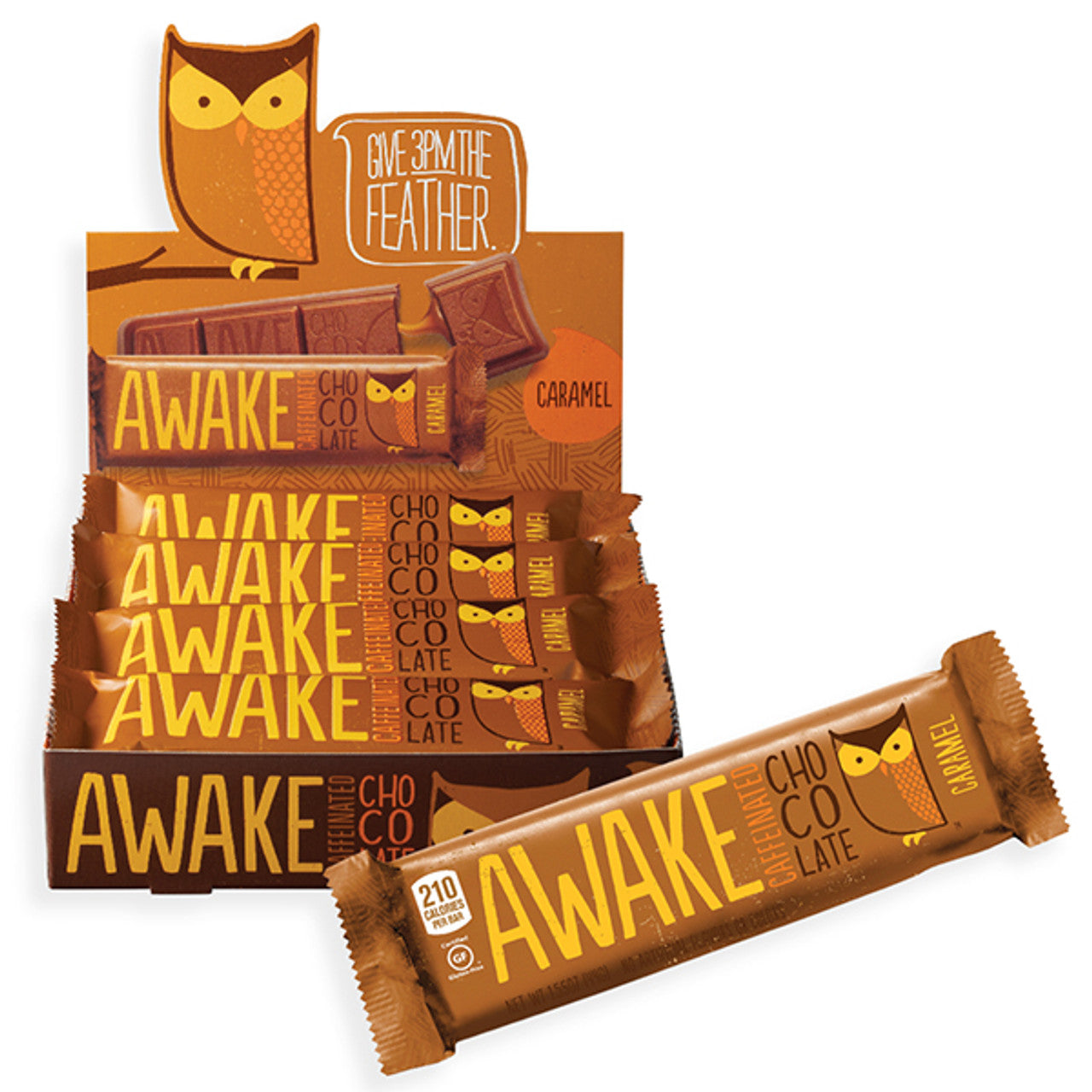 AWAKE CAFF BAR CARAMEL 12CT