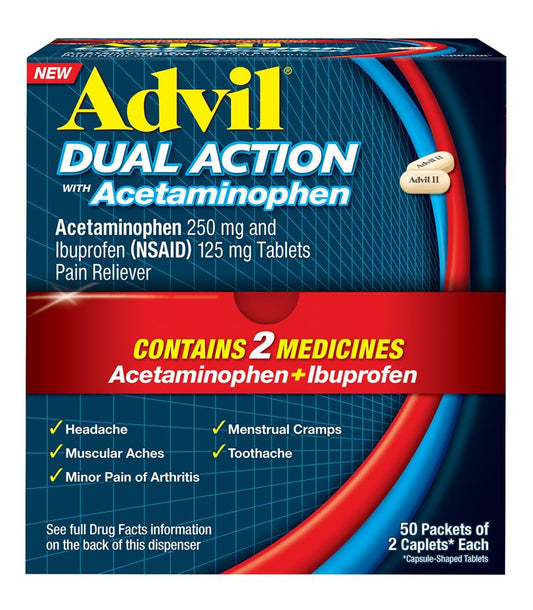 ADVIL DUAL ACTION CAP 50/2CT